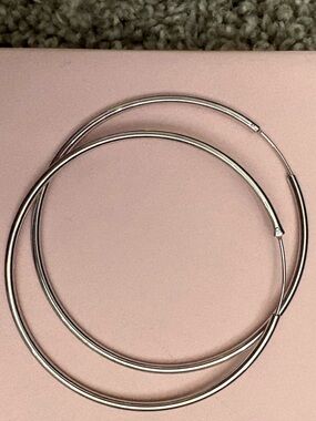 Sterling Silver Large Hoop Earrings - Classic Silver Hoops